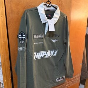 Jordan Men's Olive Long Sleeve Polo Shirt